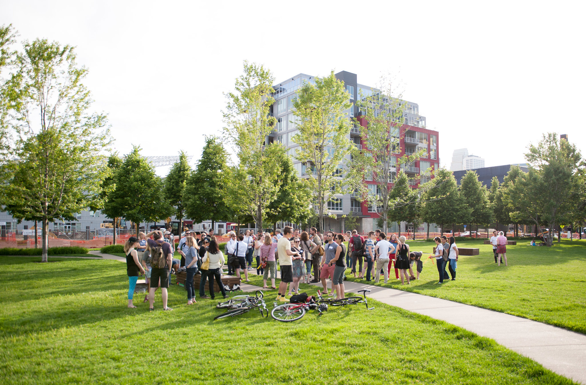 The crowd gathers at the start of the meet