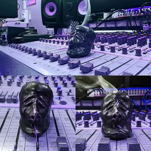 Somehow this head I made in highschool has followed me to the studio after all these years. Whether used as an ashtray or Incense holder, &quot;Where's the head?&quot; Is a common phrase uttered here. #punk&nbsp;#recordingstudio#recording&nbsp;#audio