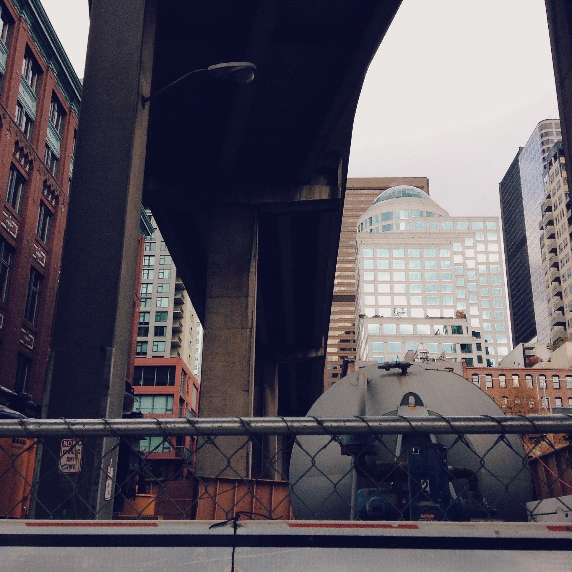 On-ramp to the Alaskan Way Viaduct. Blocked off for construction.