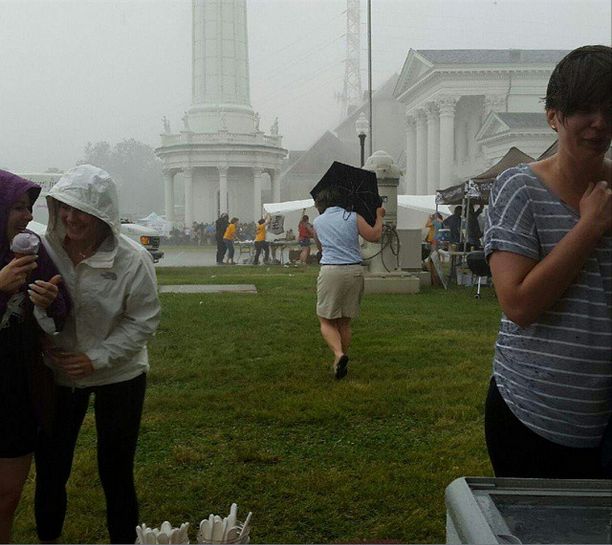 Thanks to all who weathered the storm with us! R.I.P. our blue tent, poor guy didn't live through the storm.