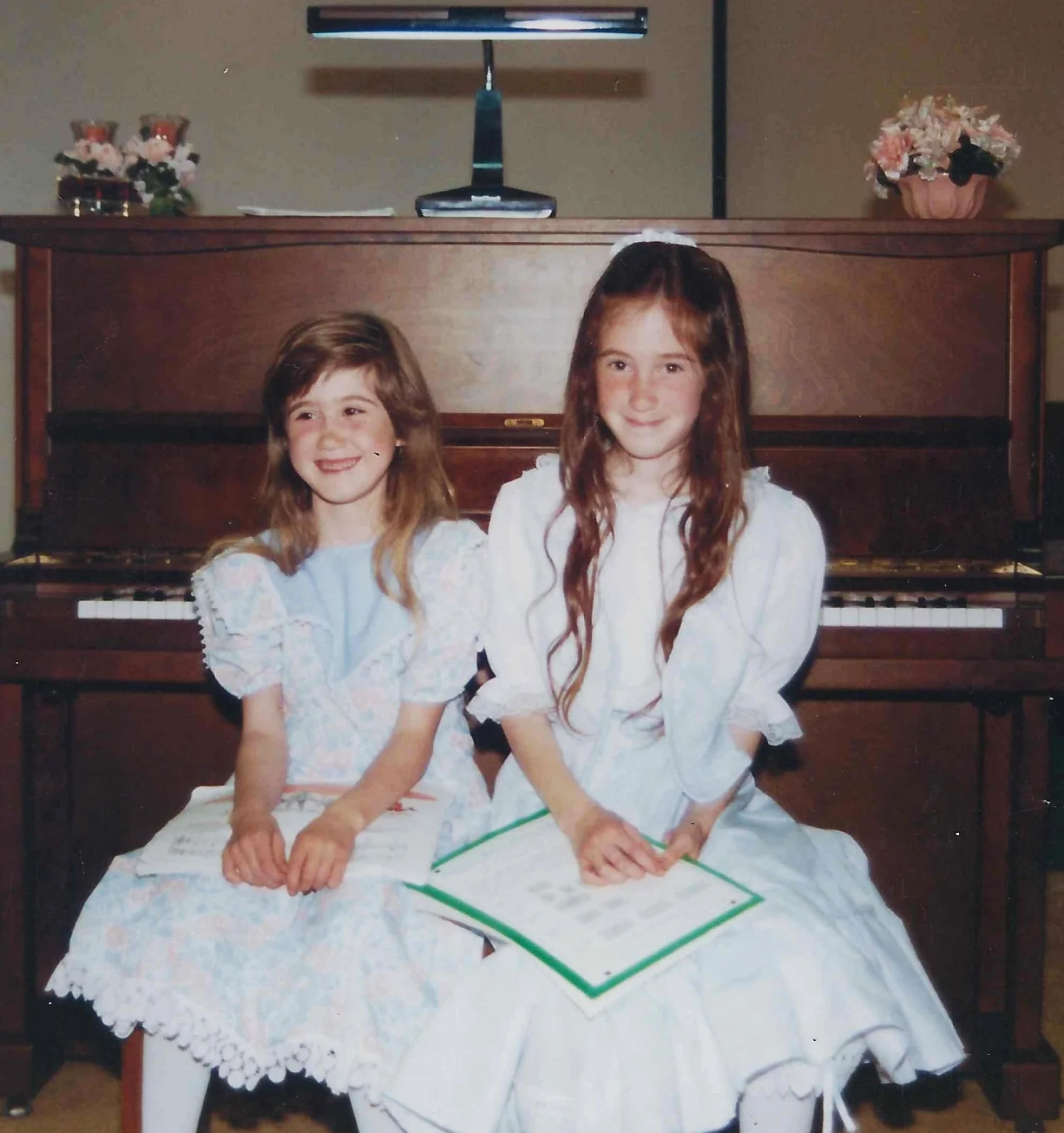 Josie and her sister Joya at a piano recital. (age 9)