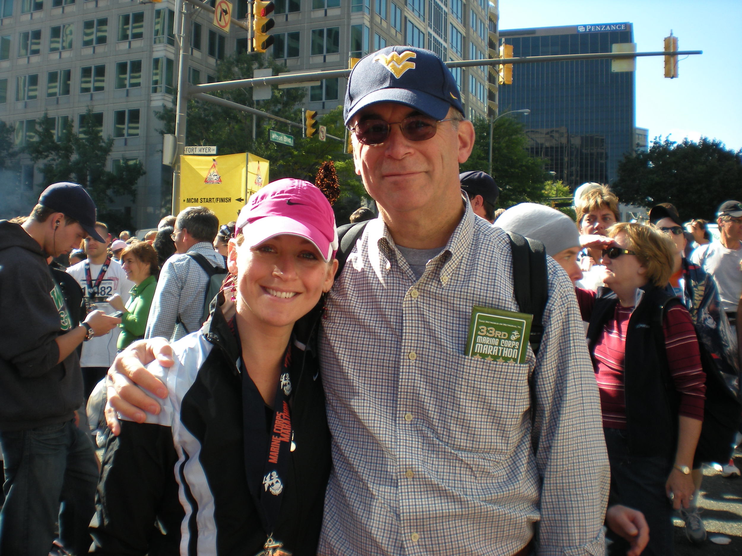 Jen and her dad at the Marine Corps Marathon