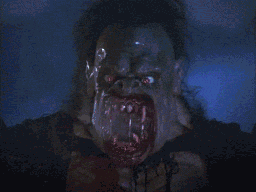My, my! What flashy red eyes you have, Rawhead Rex! "All the better to see you with as I chew your head off, my dear!"