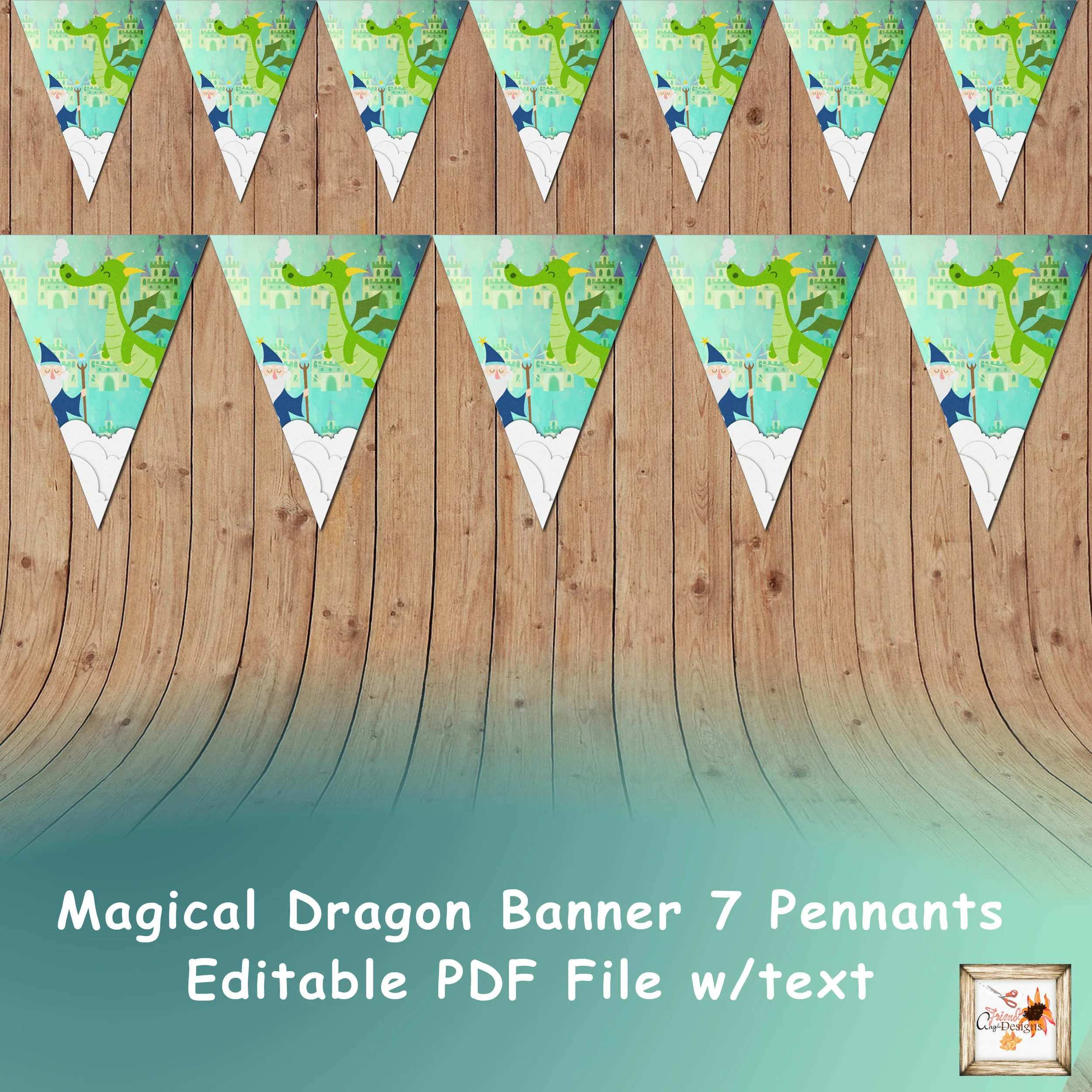 Dragon Themed Printable Banner Digital File Editable Text — A Friend ...