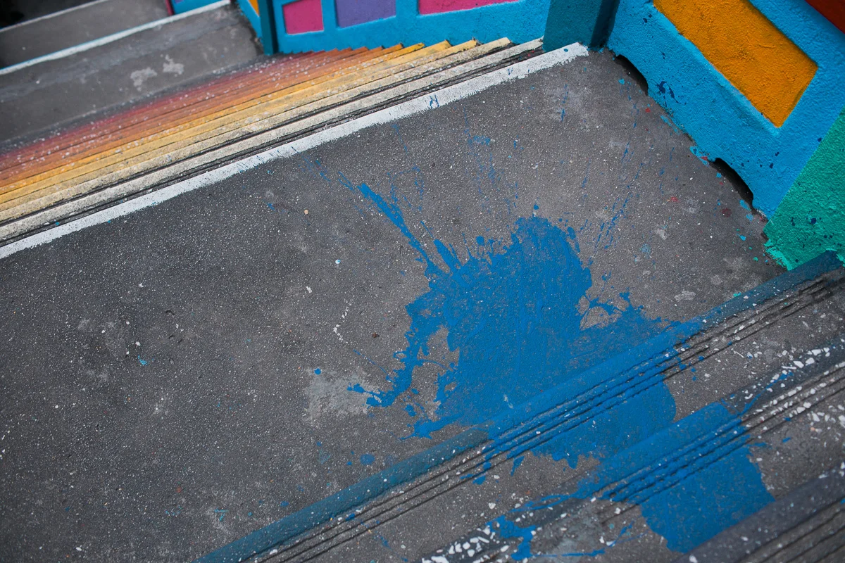 Paint on the Steps at Batu Caves,