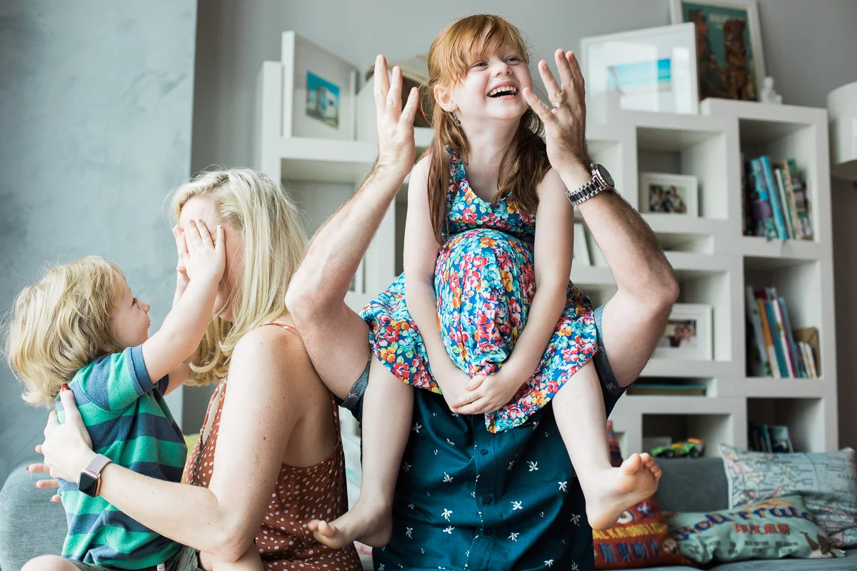 silly family portrait in Jakarta, indoneisa