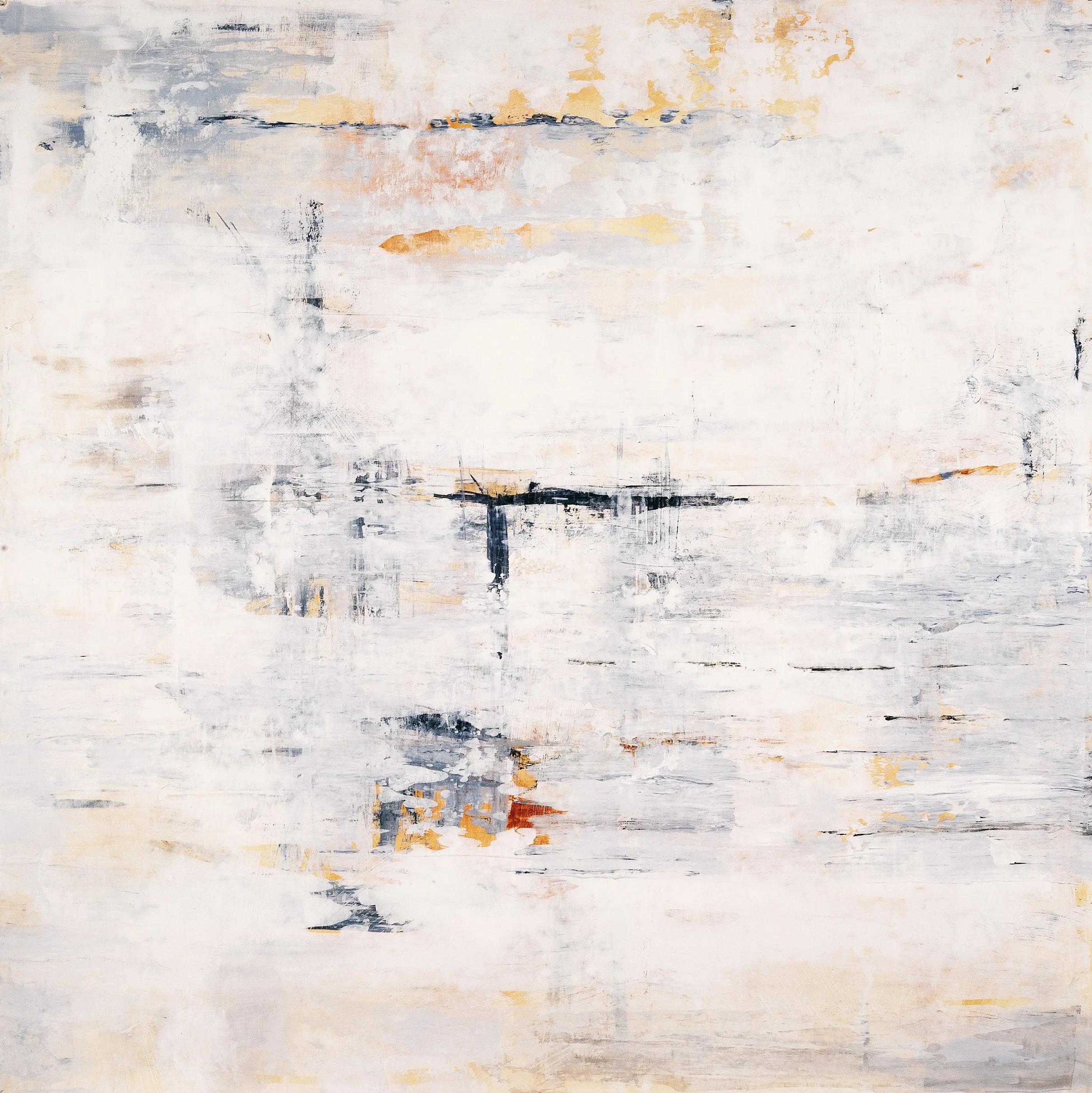     Erased Landscape - Red, Yellow, Blue  2013  acrylic on paper  48" x 48"                      