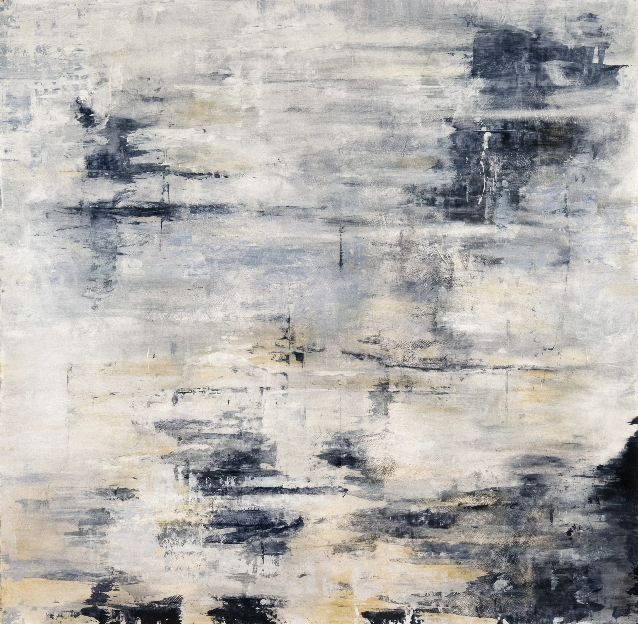 Erased Landscape - Dusk  2013  acrylic on paper  51" x 51"&nbsp;    