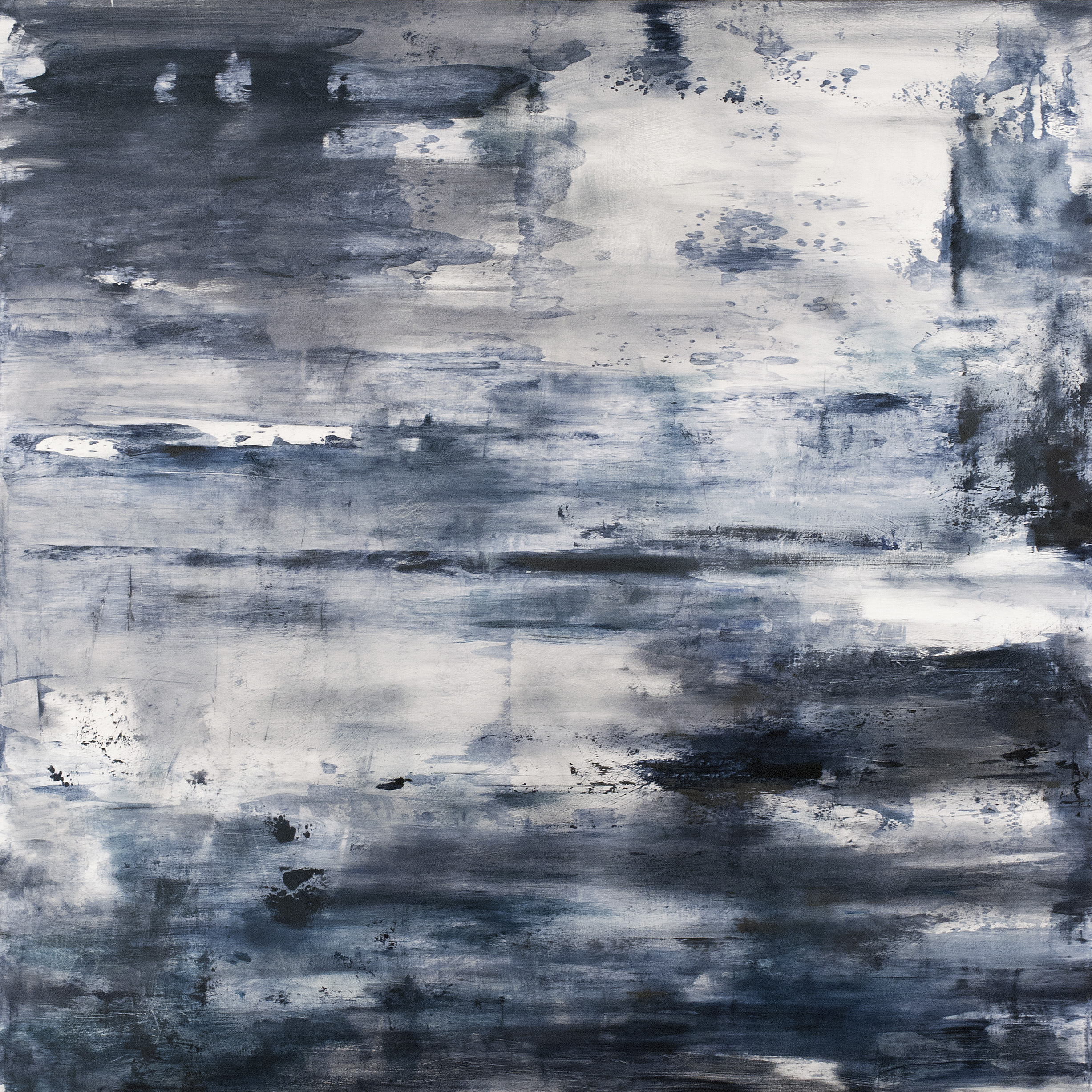  Being - Black and Blue  2014  oil on panel  36" x 36"    
