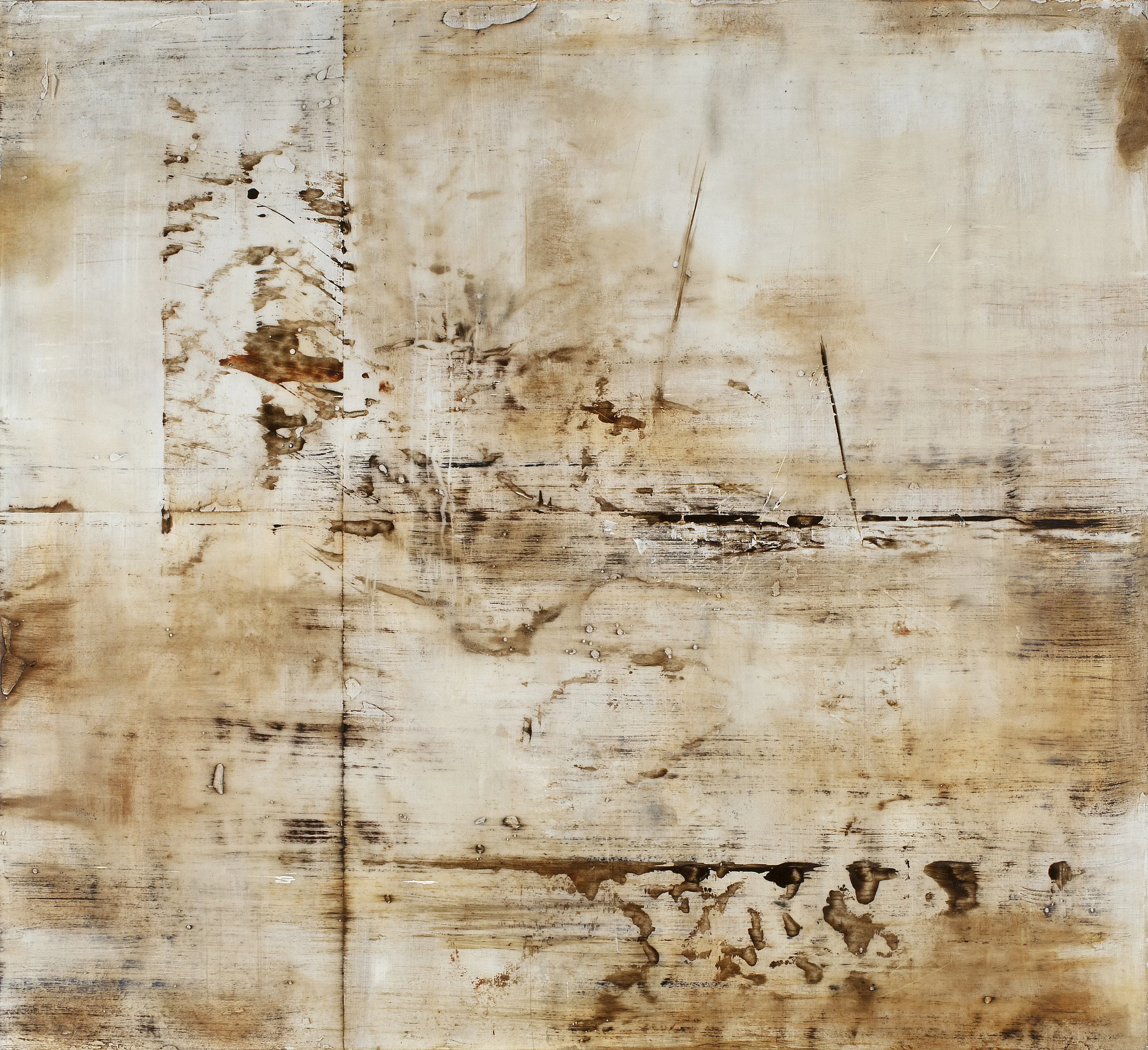 Language of Lines (detail), 2013, oils, encaustic on panel, 24" x 24"