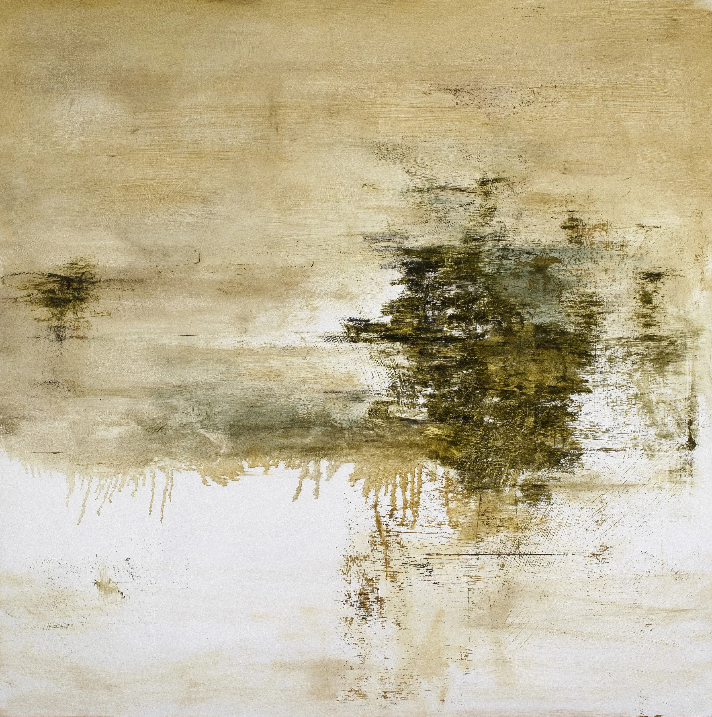  Being - Gold Green  2015  oil on panel  36" x 36" 
