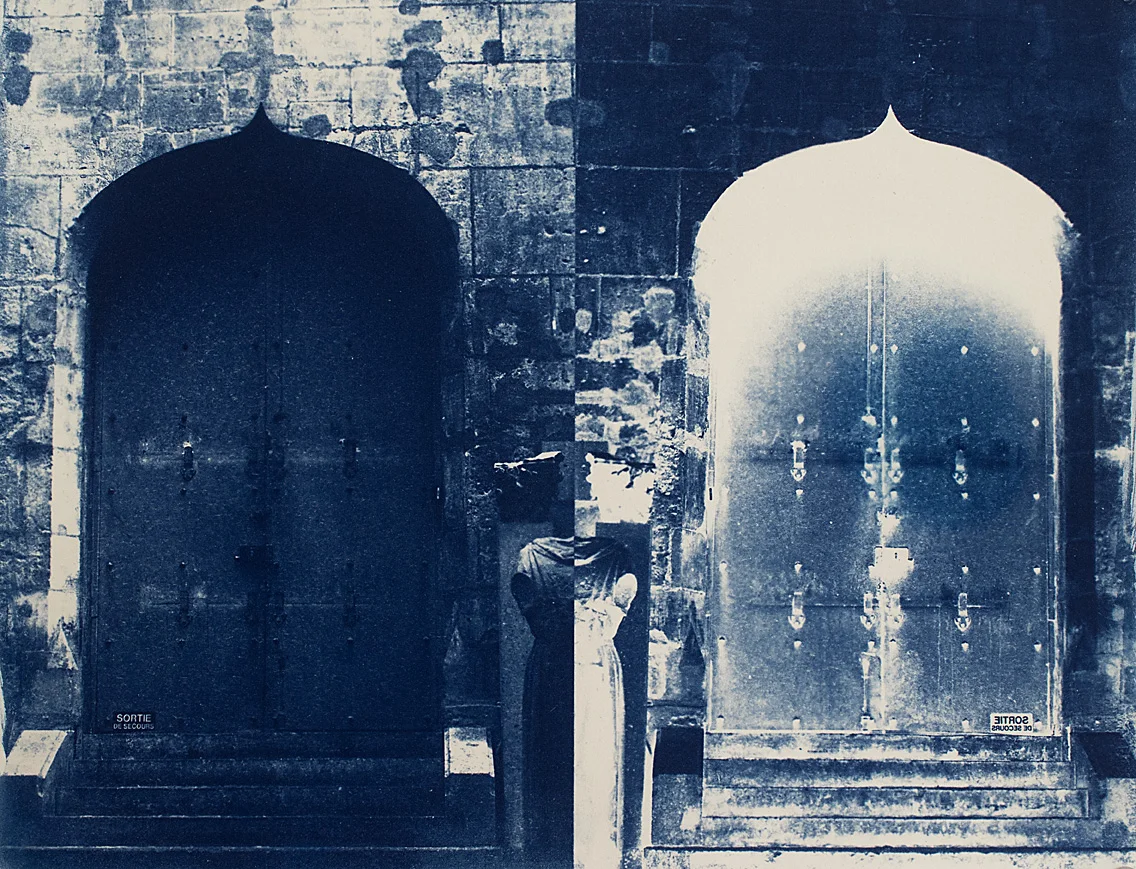  Sortie de Secours  2016  cyanotype on Arches Watercolor paper 