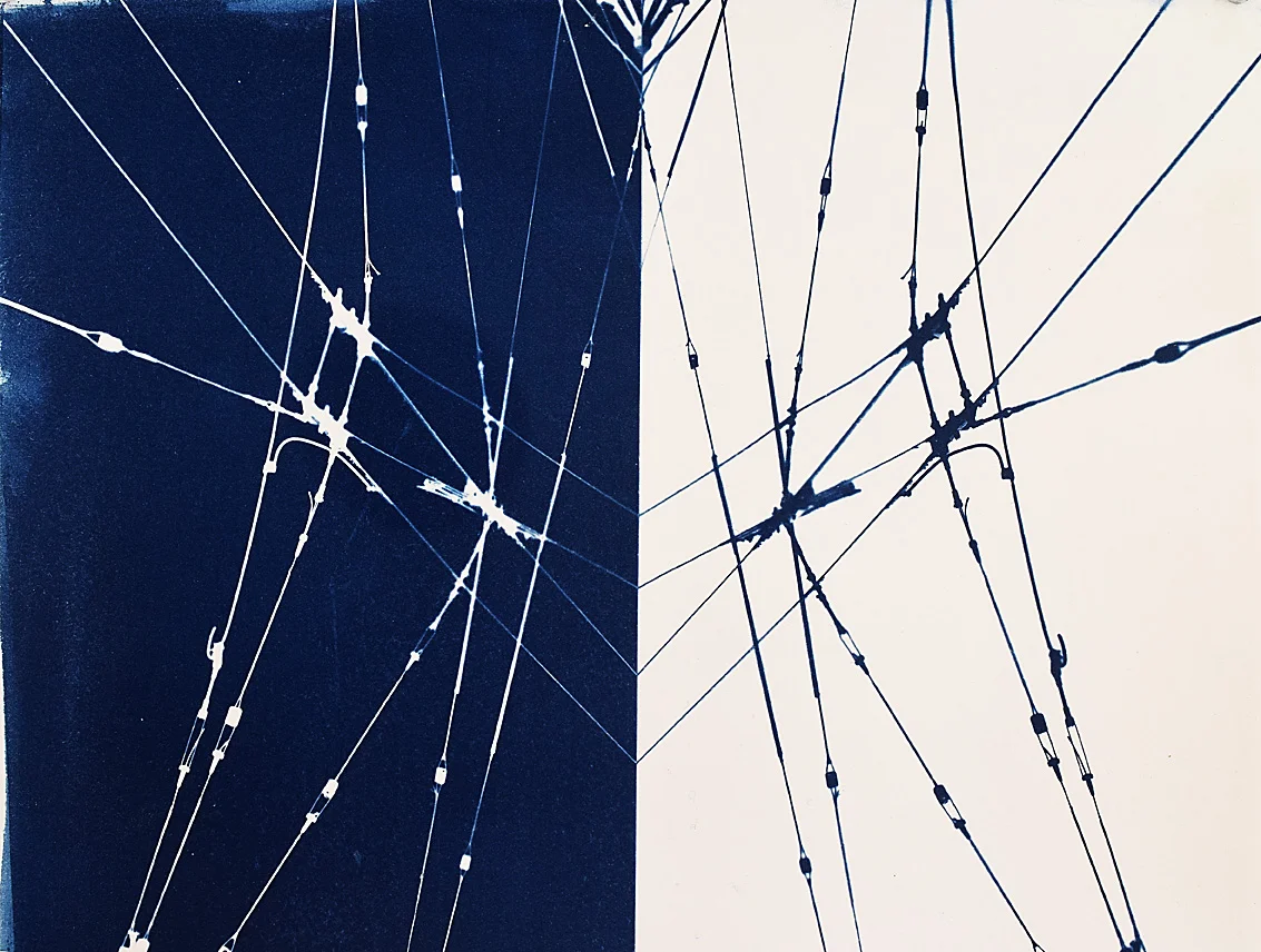  High Wires  2016  cyanotype on Arches watercolor paper 