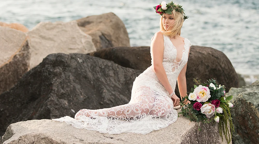 Boho custom wedding dresses, designed and created on the Gold Coast, Australia.