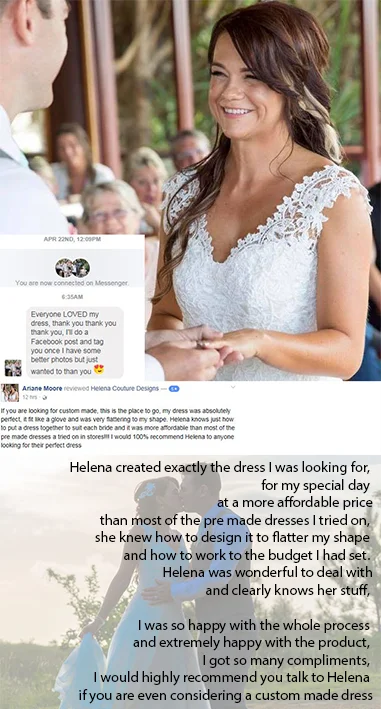 Ariane's Testimonial Review for Helena Couture Designs