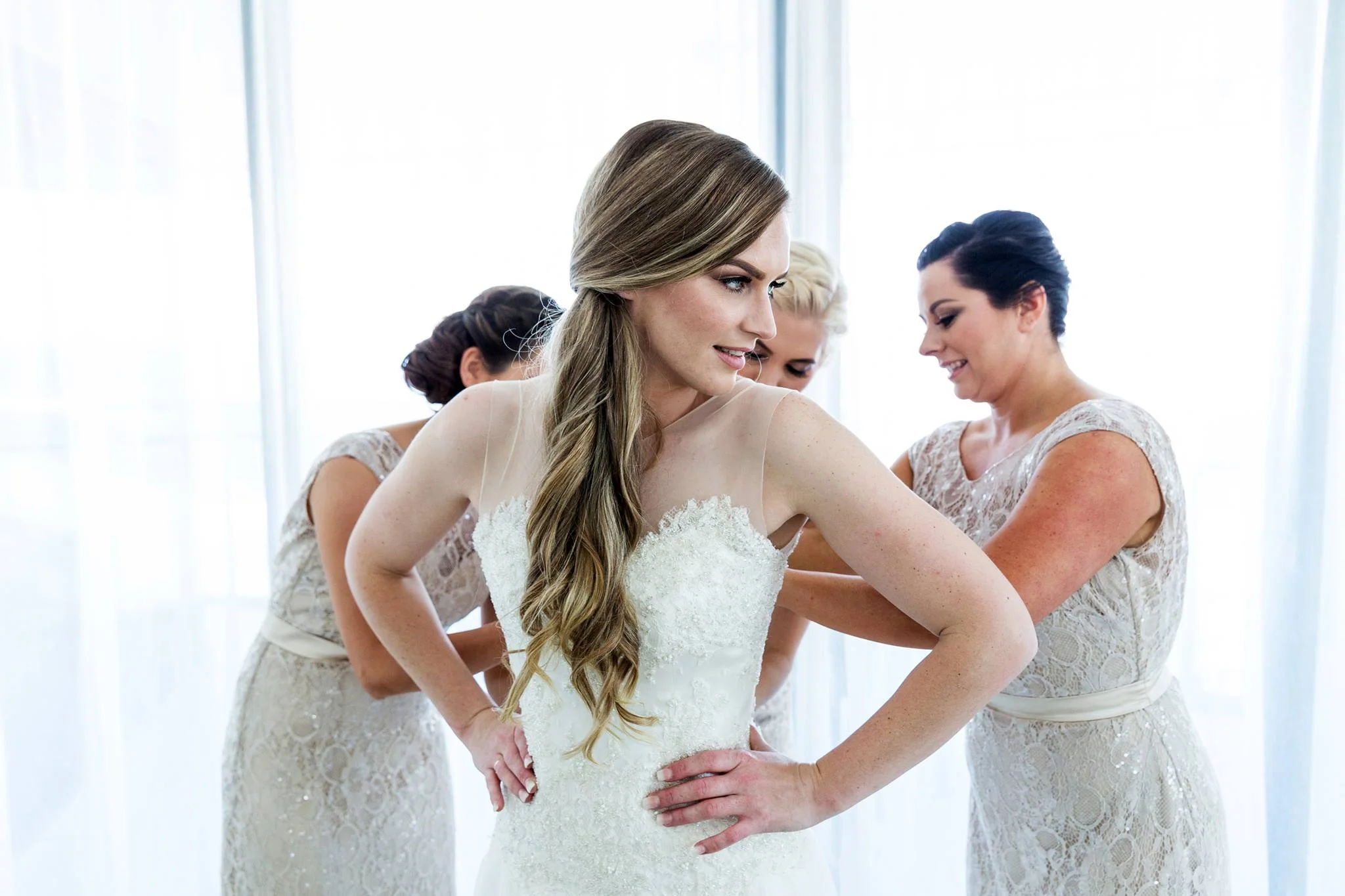 Real Bride Tahlia Woodlock Wearing Helena Couture Designs
