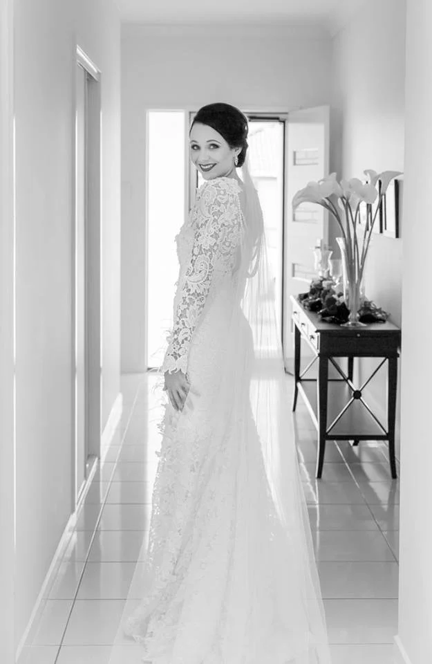Grace Campbell - Real Bride Wearing Wedding Dress by Helena Couture Designs