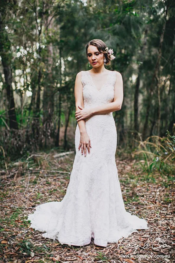 Lori Floden - Real Bride Wearing Helena Couture Designs Wedding Gown