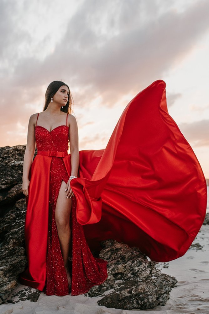 2020 Gorgeous Red Evening Dresses 2020 Long Sleeves Formal Evening Gowns  Feathers Robe De Soiree Turkish Couture Suknia Slubna   AliExpress Mobile