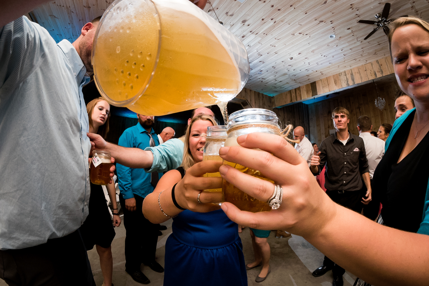 beer on dance floor