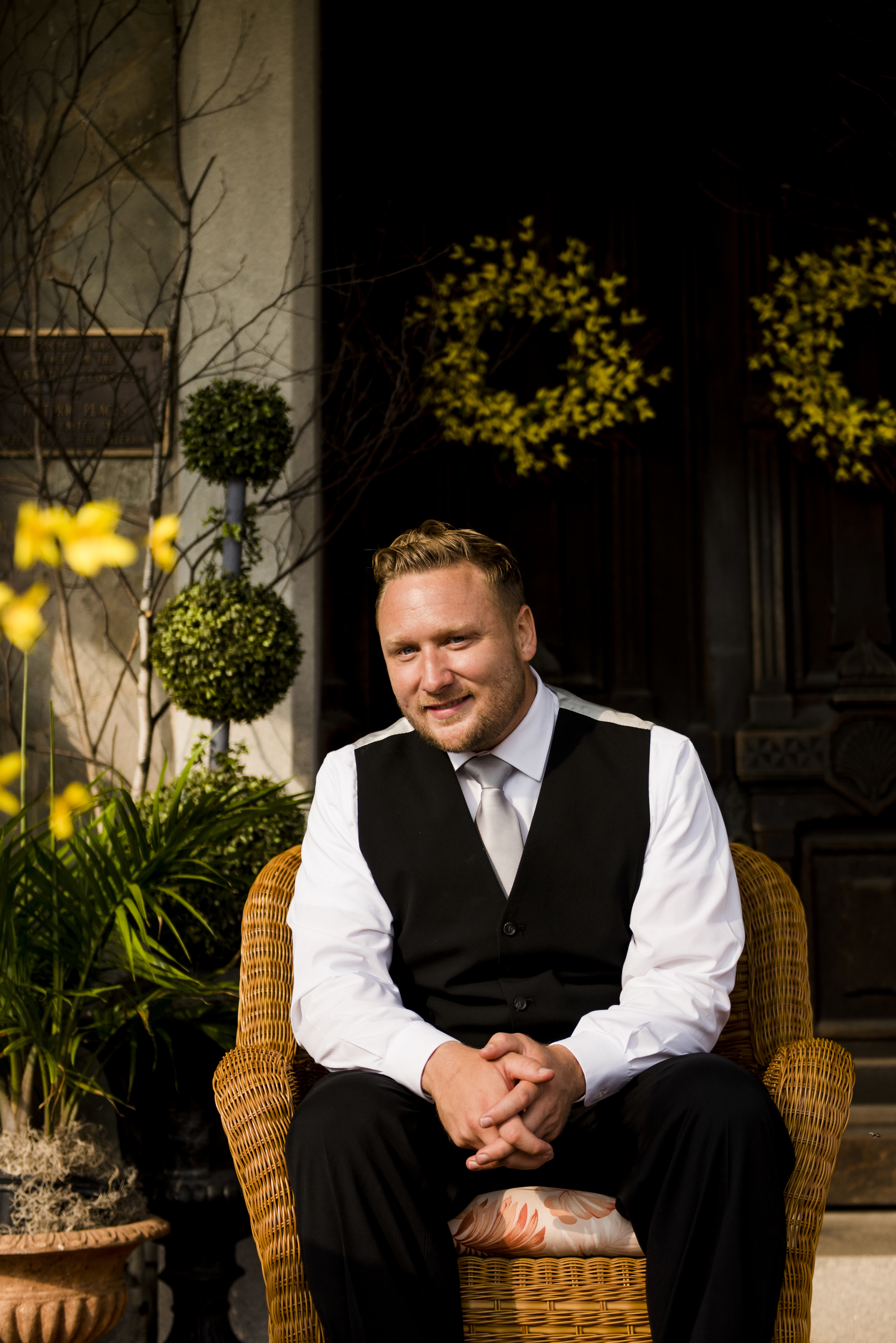 groom sitting