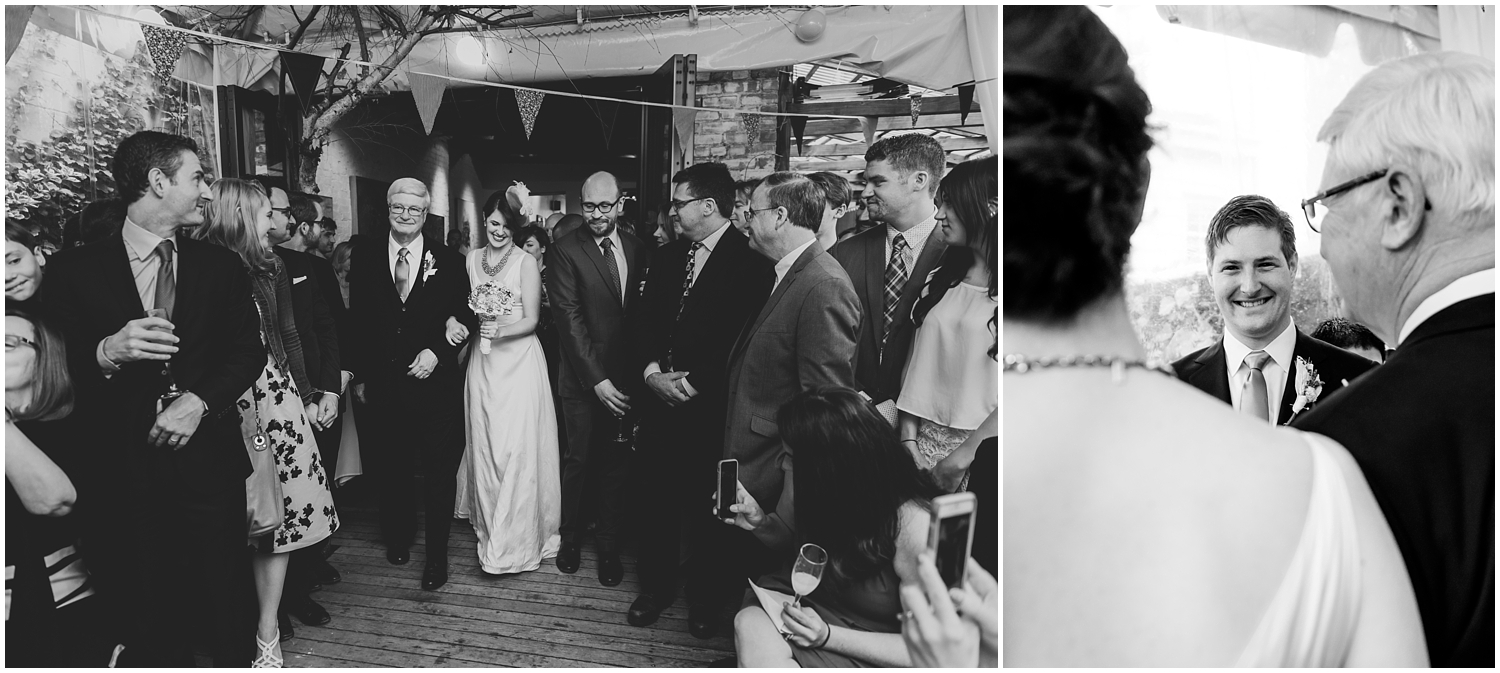 bride and father walking aisle