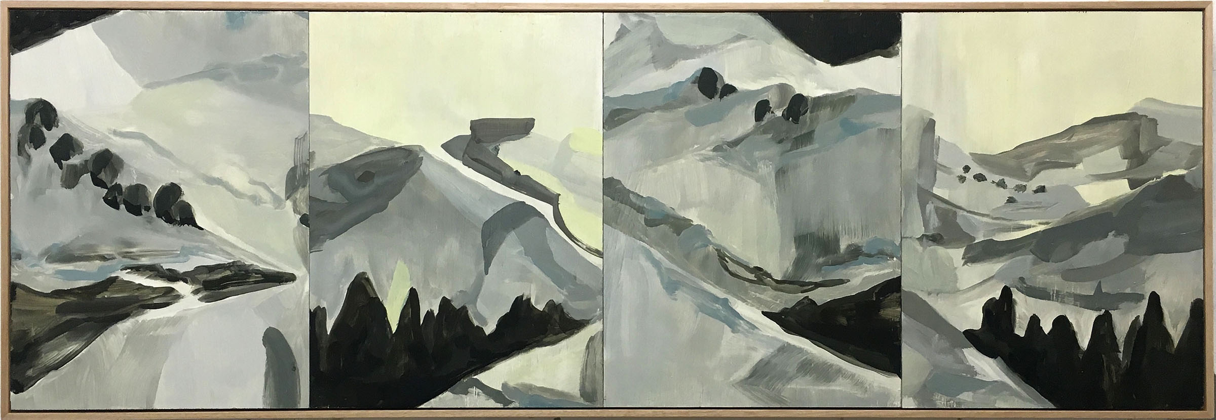 HWY Scapes, Oil on Board, 43 x 122 cm