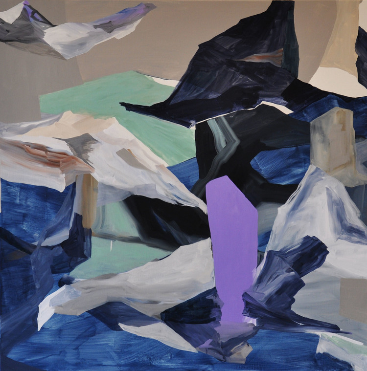Untitled (Ranges), 107 x 107 cm, Acrylic and Oil on Canvas