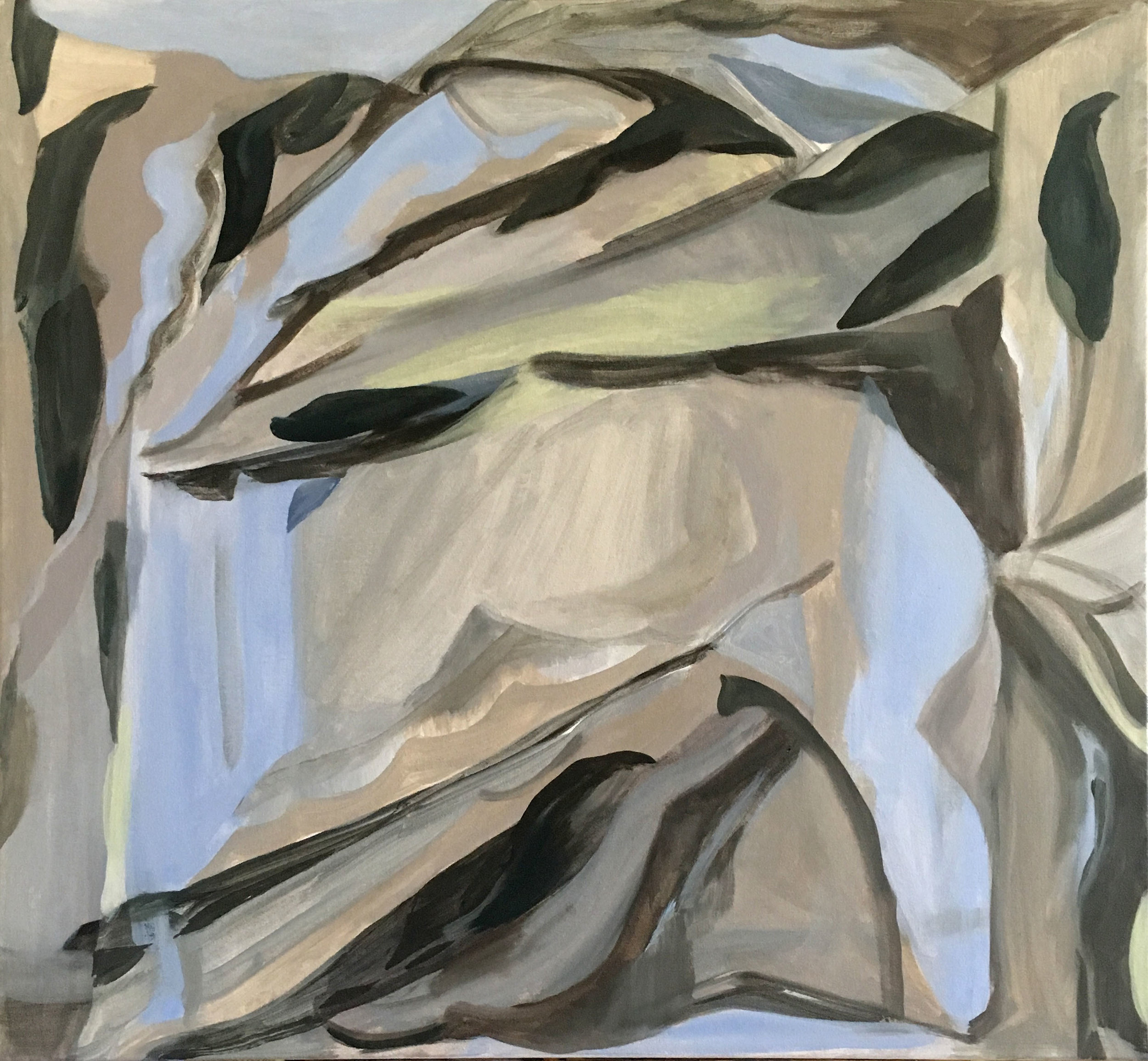 Untitled II, Acrylic and Oil on Canvas, 84 x 96 cm