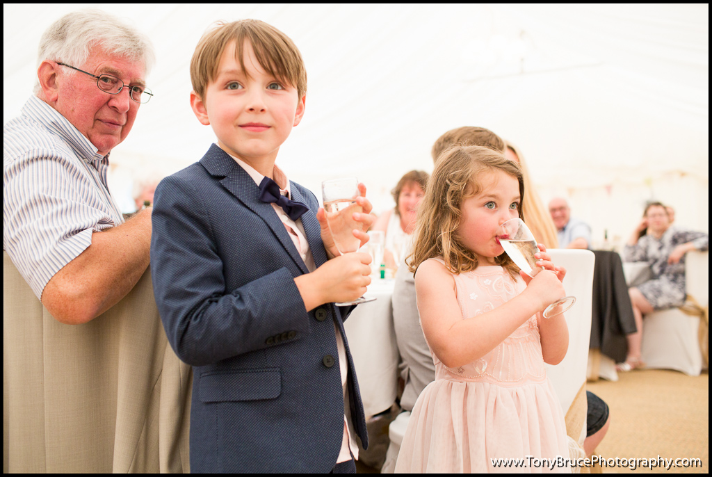 Young guests look on as the speeches unfold