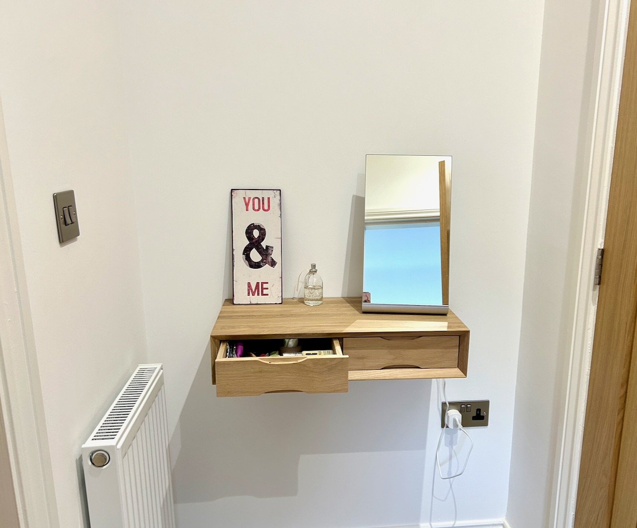 Floating shelf 2024 dressing table