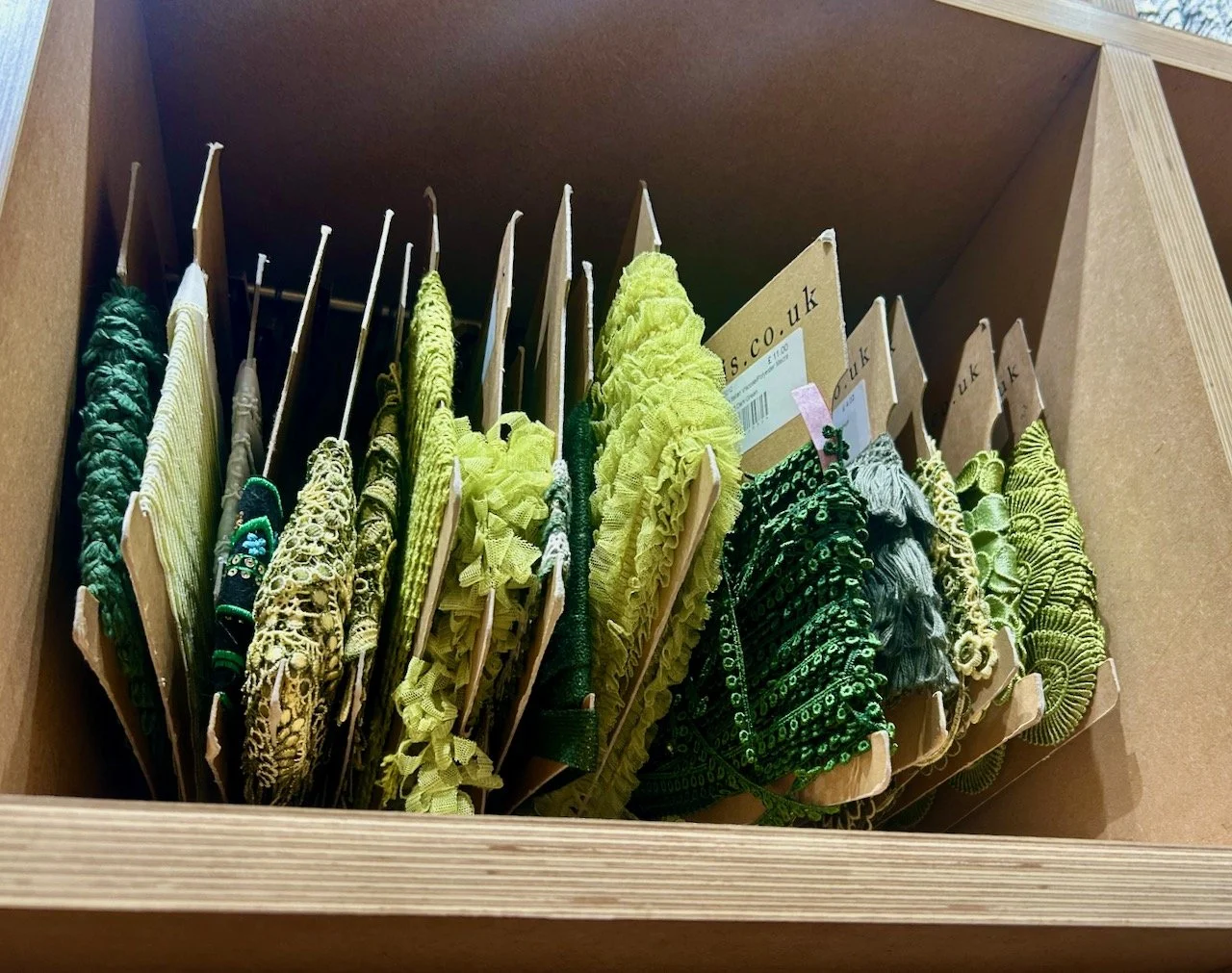 Trims and edgings - this is just a selection of the green options