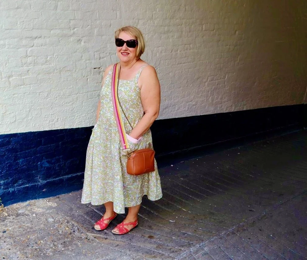 Me wearing my new dress which I made in a week