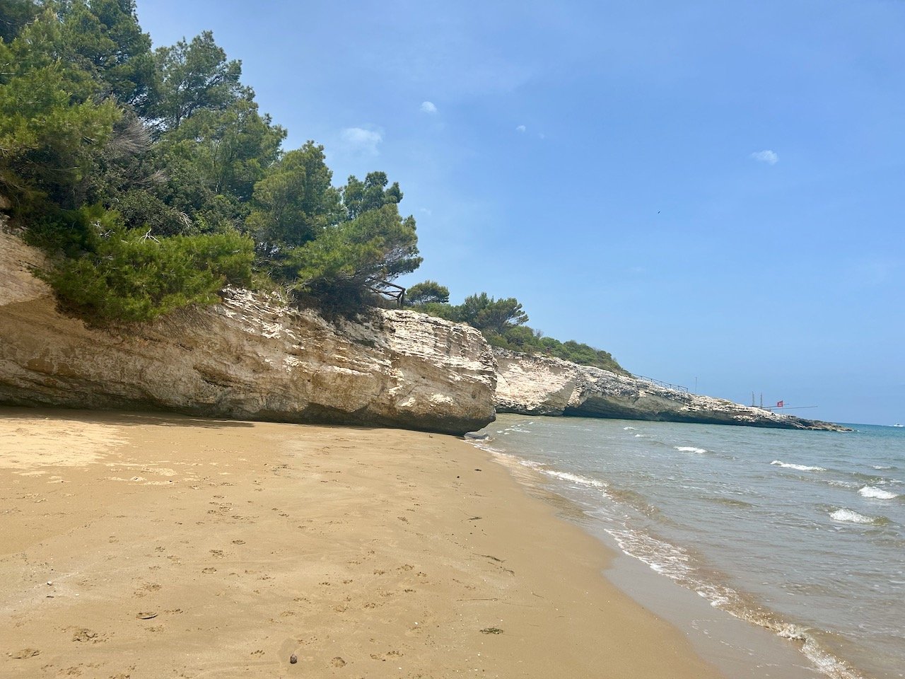 A small sandy bay on the coast of Vieste