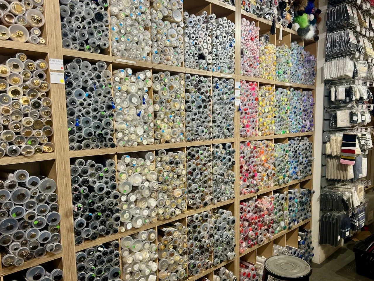 A very extensive button range - organised by colour