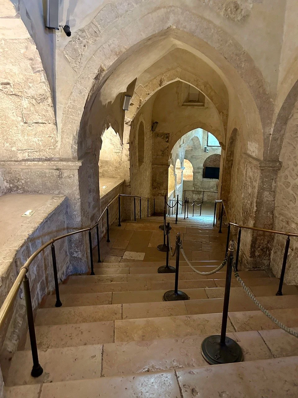Arched Steps down  to the Holy Cave