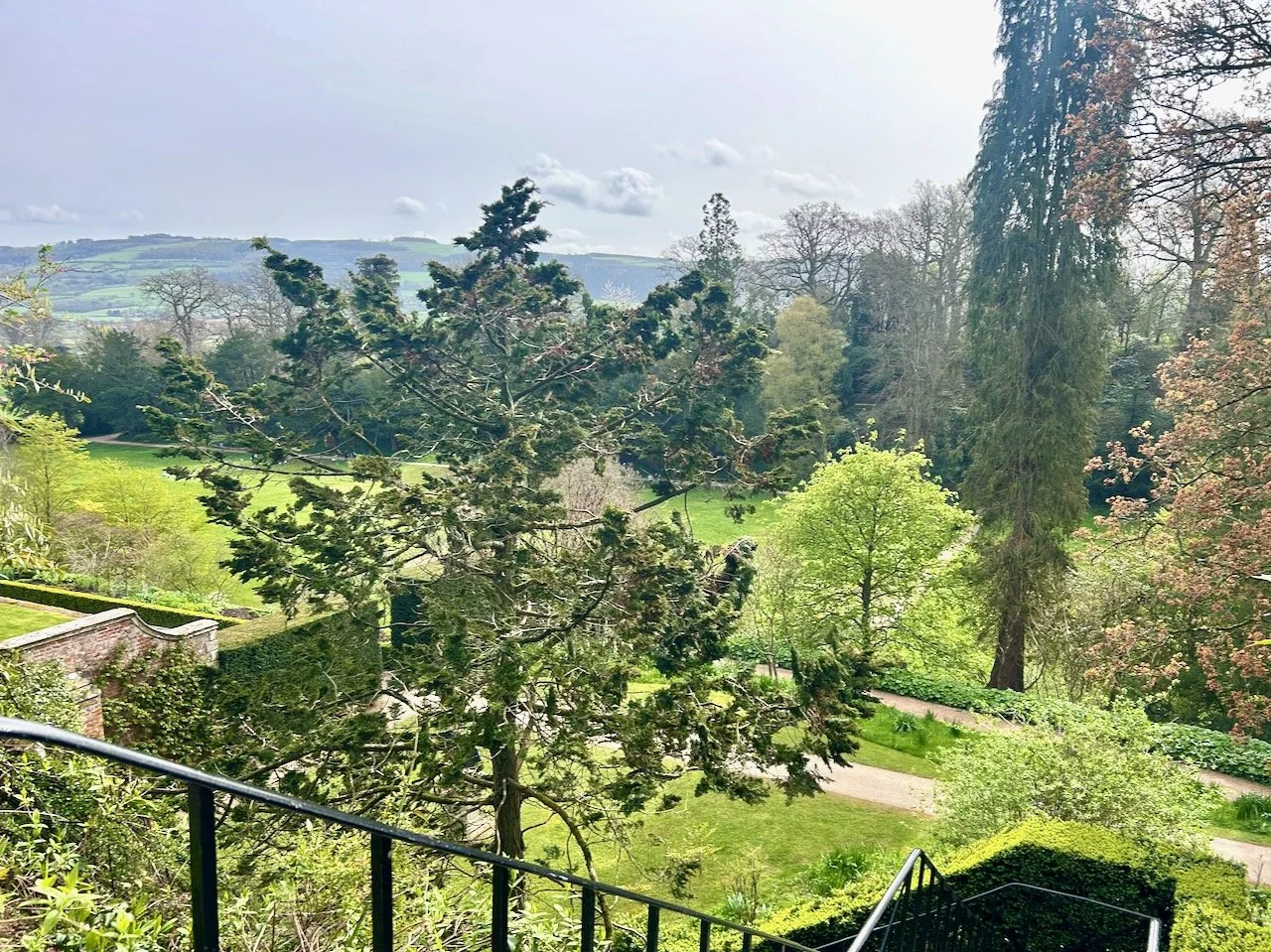 Looking down and across the garden at Powis Castle
