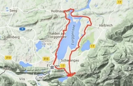 THE 34KM CIRCULAR ROUTE FOR DAY 1'S RIDE