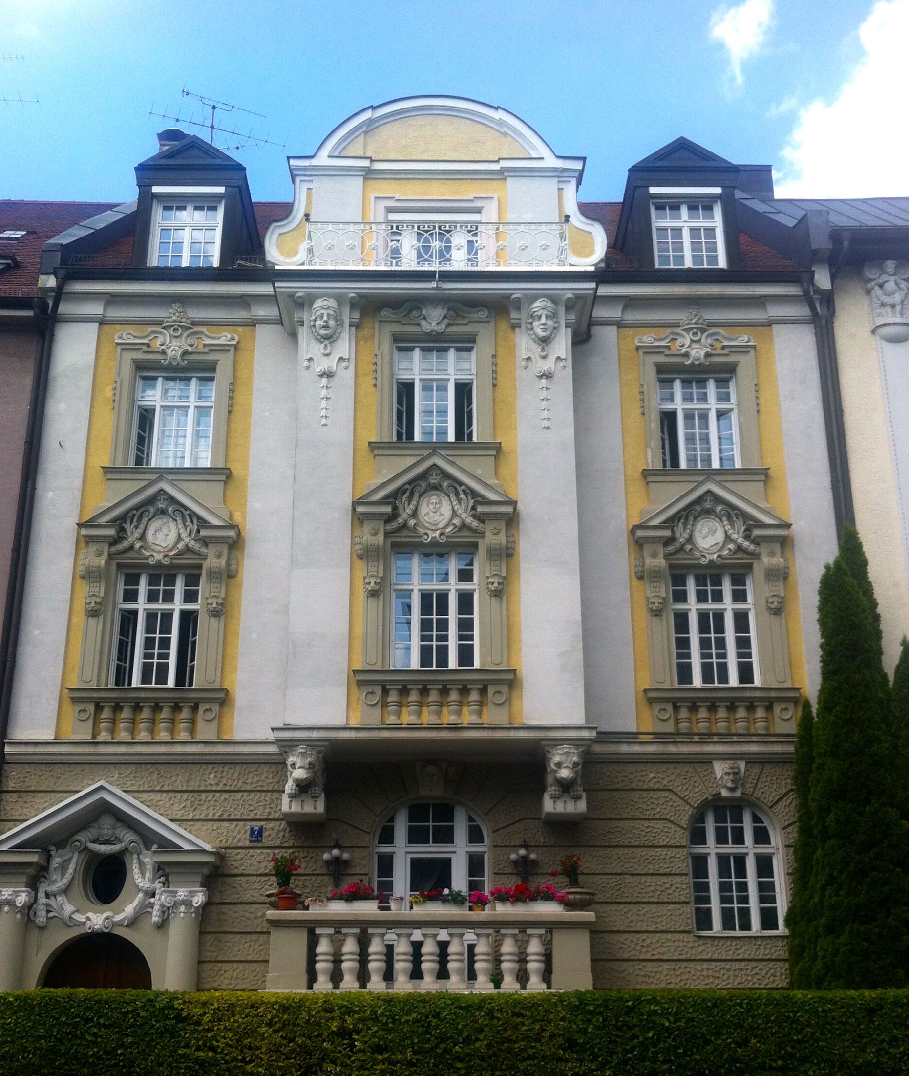 Grand windows and balconies