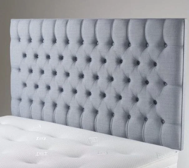 PEARL TUFTED DEEP BUTTONED FAUX LINEN HEADBOARDPhoto credit: Carpetright