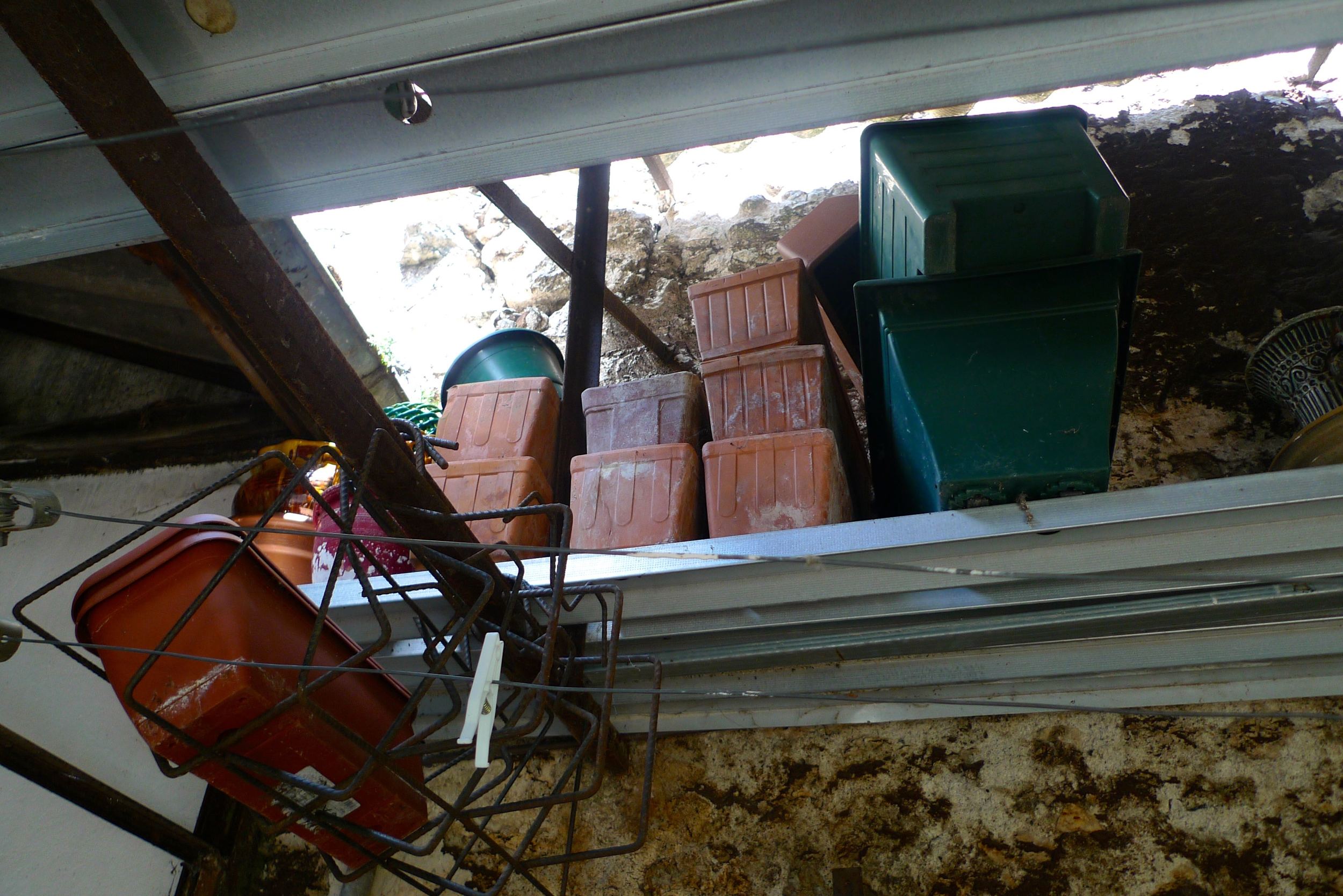 Planters stored up high