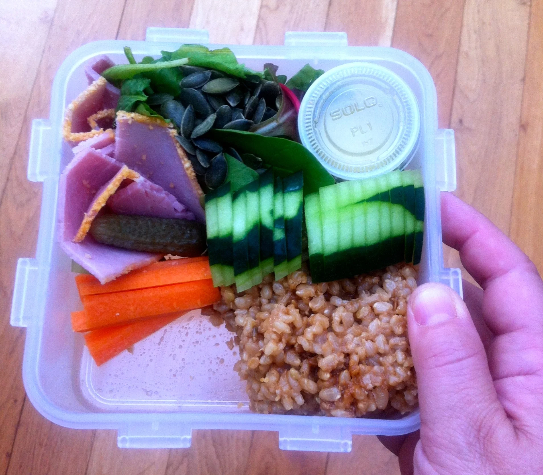 A PINK SALAD SIZED HOLE IN MY LUNCHBOX