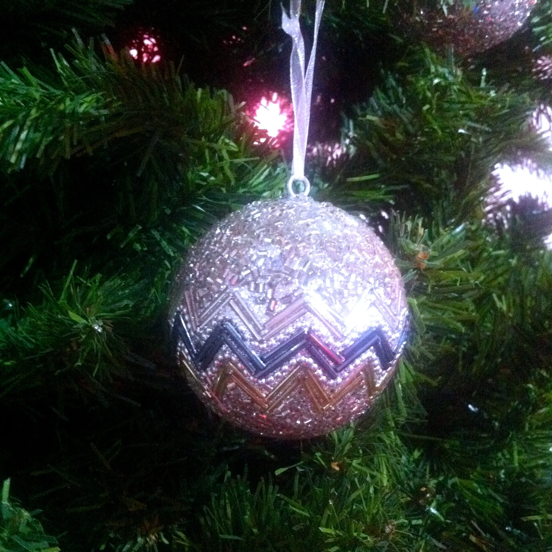A beaded christmas bauble