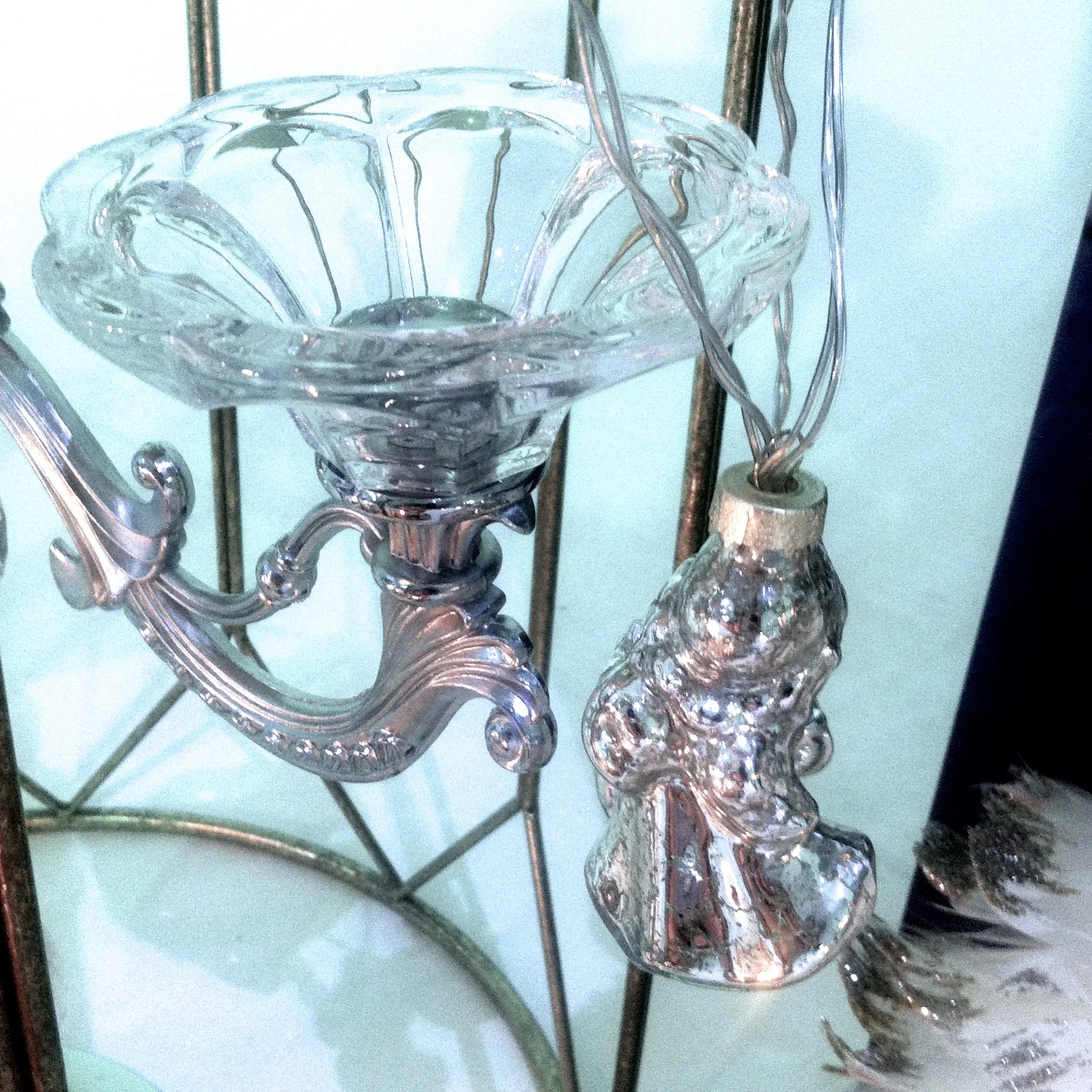 silver and glass