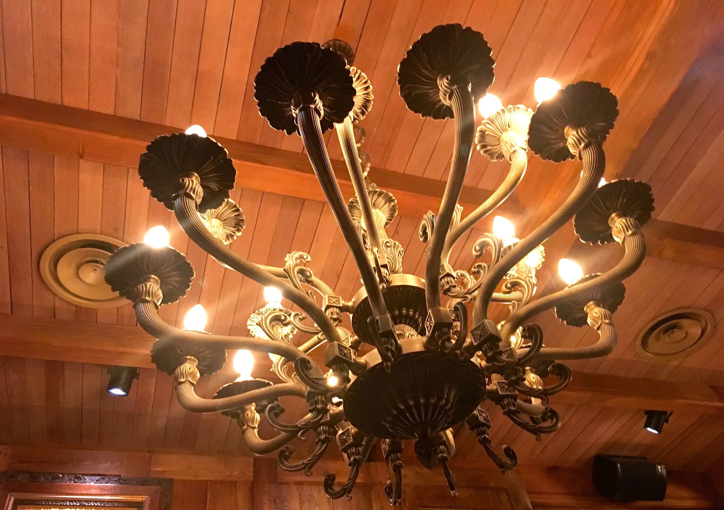 In the Captain's room at the Big Easy in Canary Wharf, a room that celebrates wood