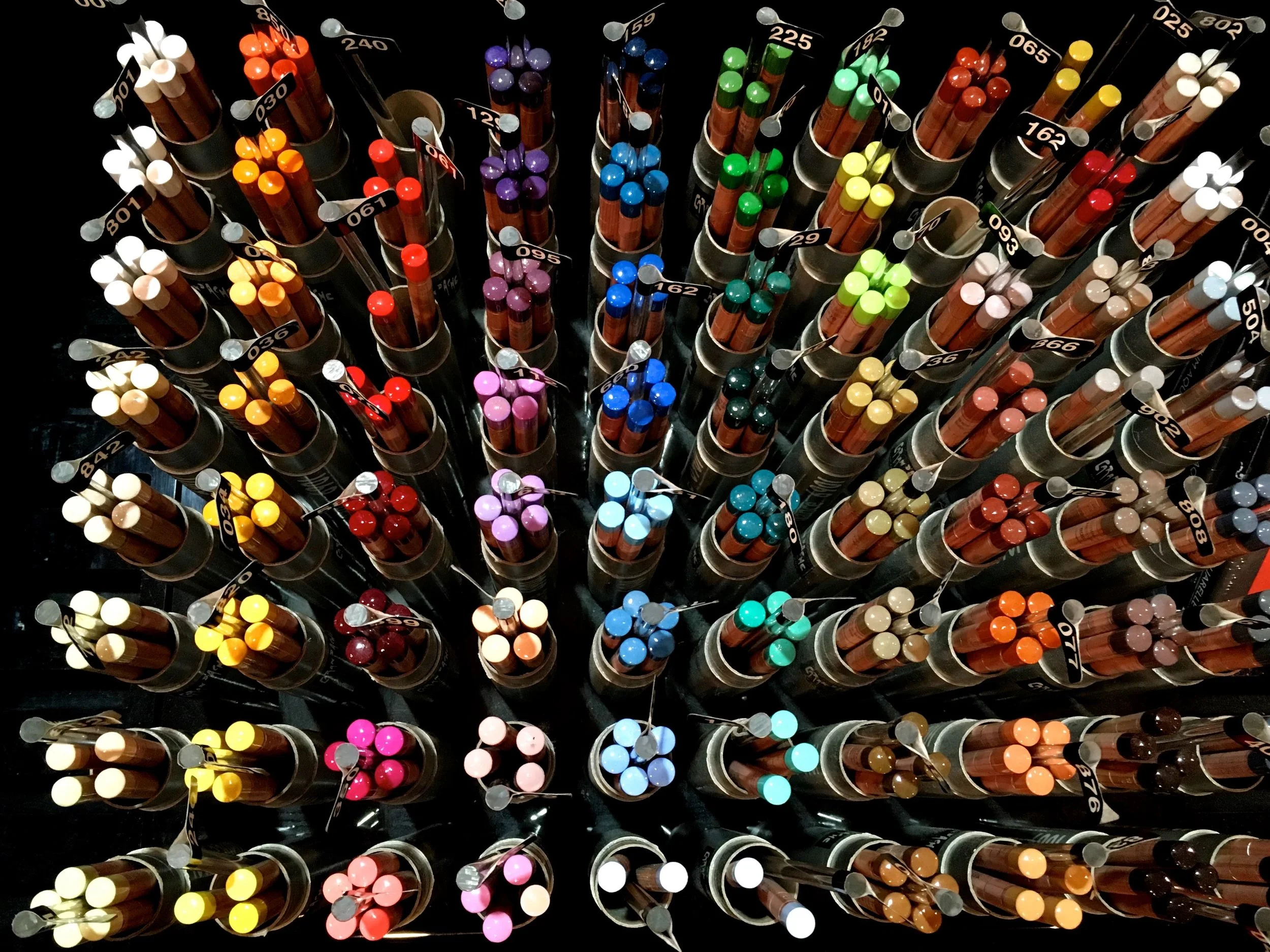 pencils in every colour of the rainbow at the london graphic centre