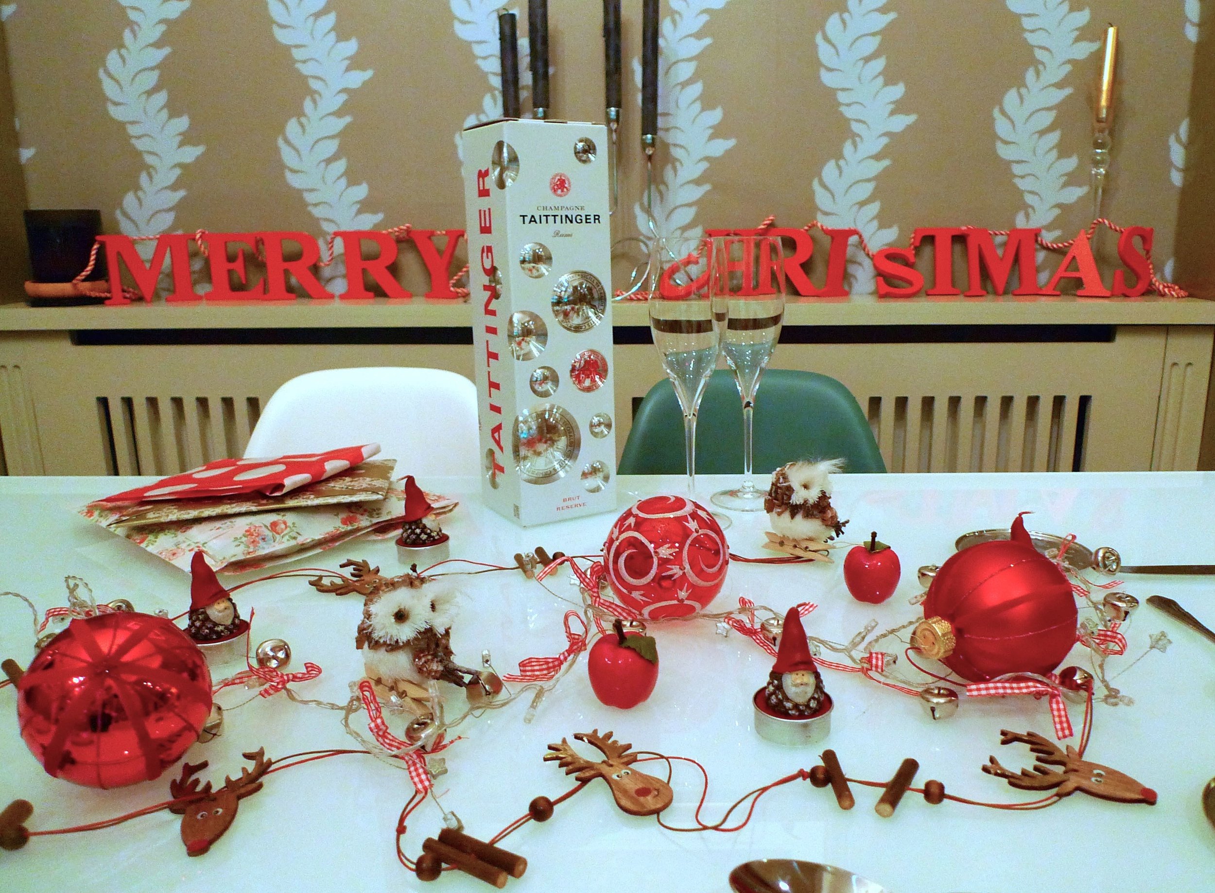 A christmas table decorated with items from TK Maxx
