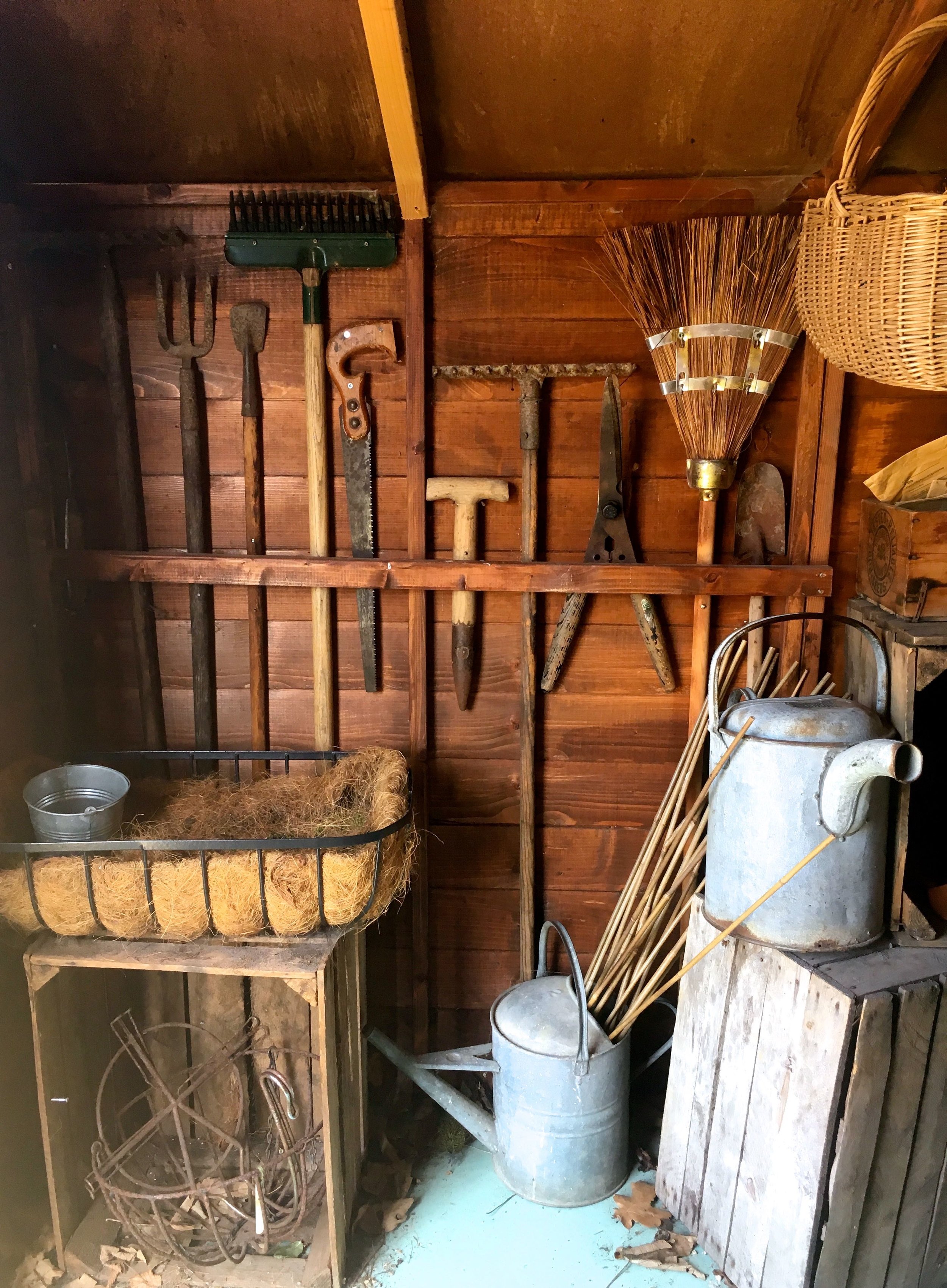 Garden tools close at hand and neatly stored