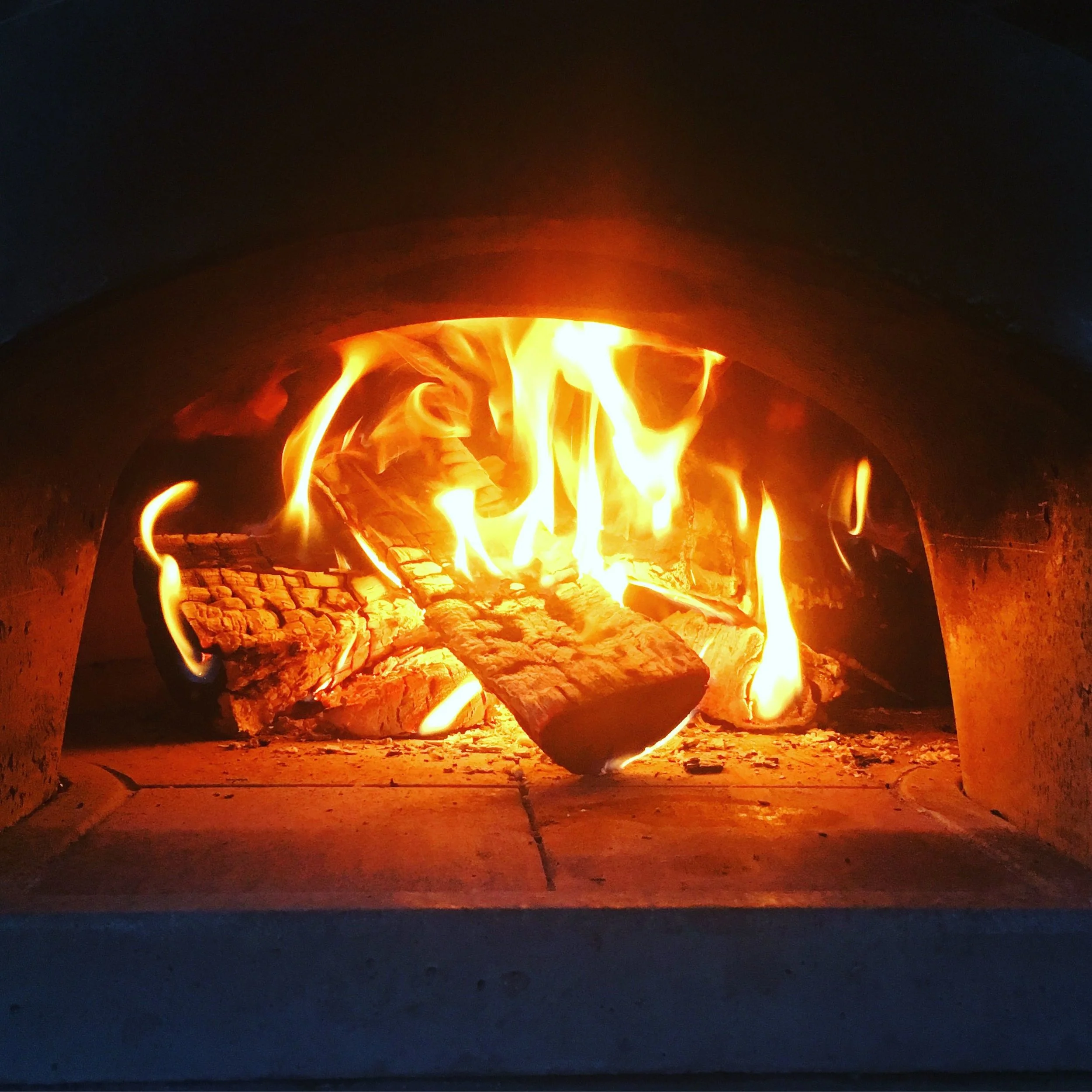 Getting the pizza oven fired up took longer than we thought