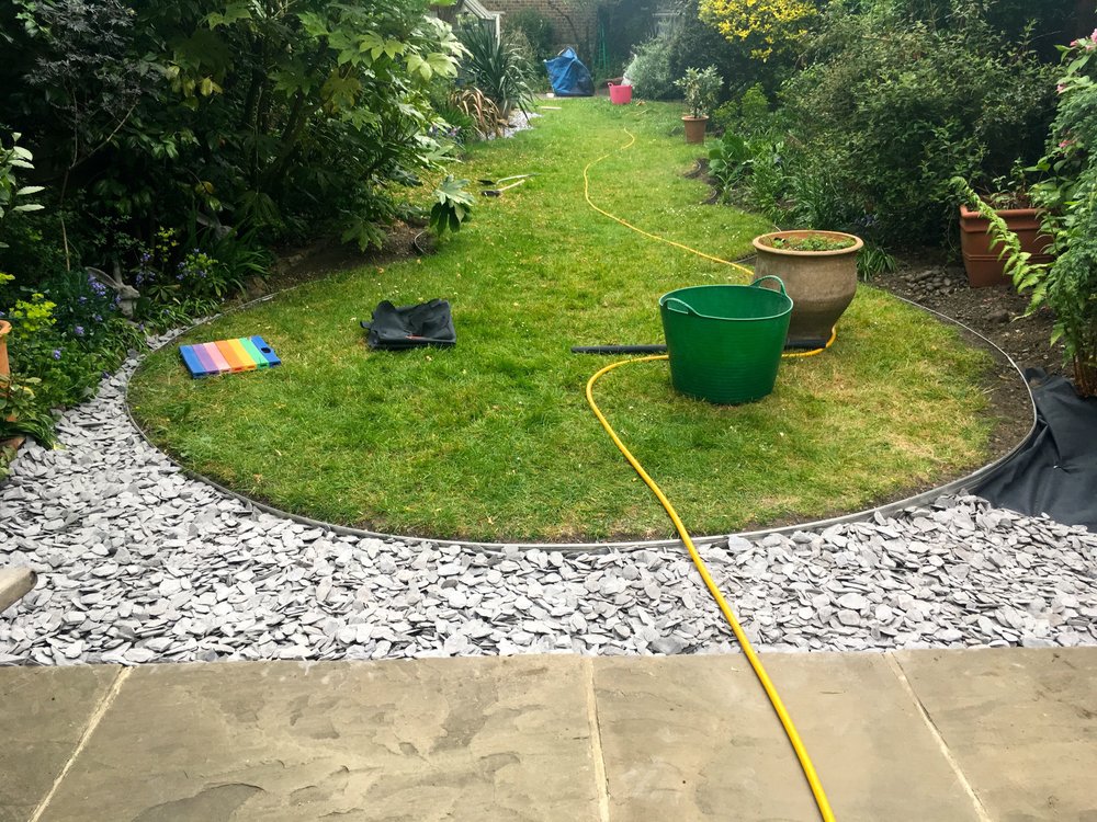 AND SOW GRASS SEEDS TO FILL IN THE BALD EDGES